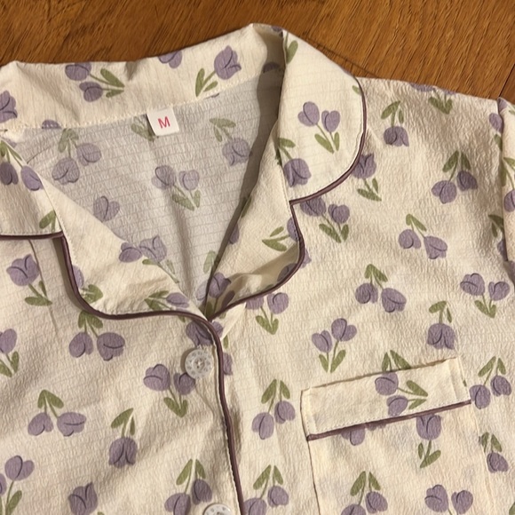 purple floral pajama set - Picture 4 of 11